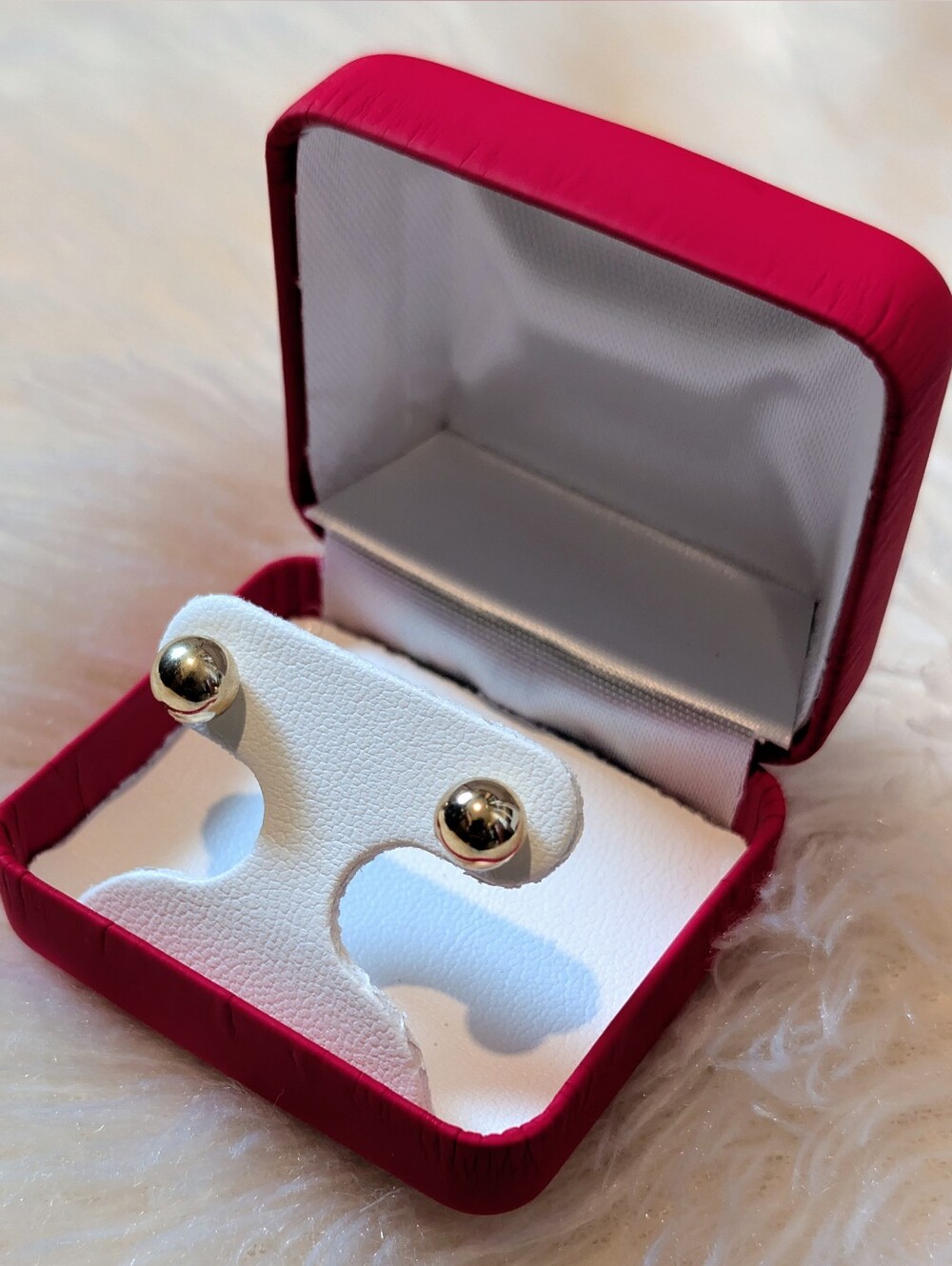 Real 14K Gold Big Balls Stud Earrings
